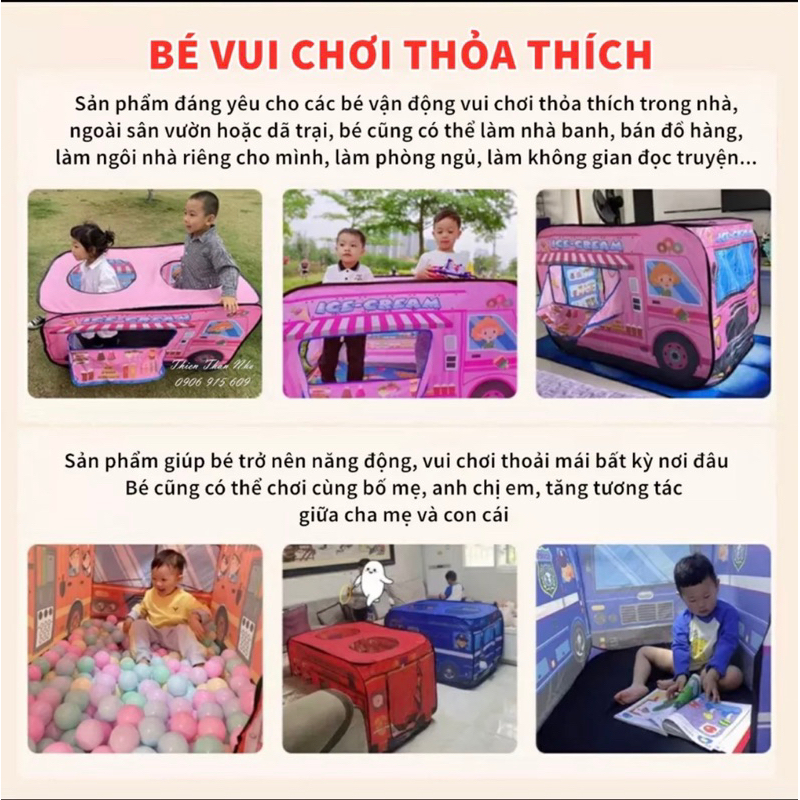 Lều Chơi Cho Bé TẶNG KÈM ĐÈN