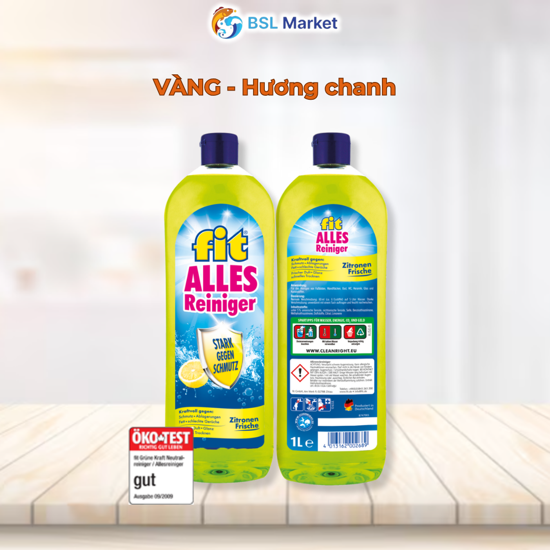 Nước Tẩy Rửa Đa Năng Fit Hương Chanh Nhà Sạch, Sống Xanh Chai 1L