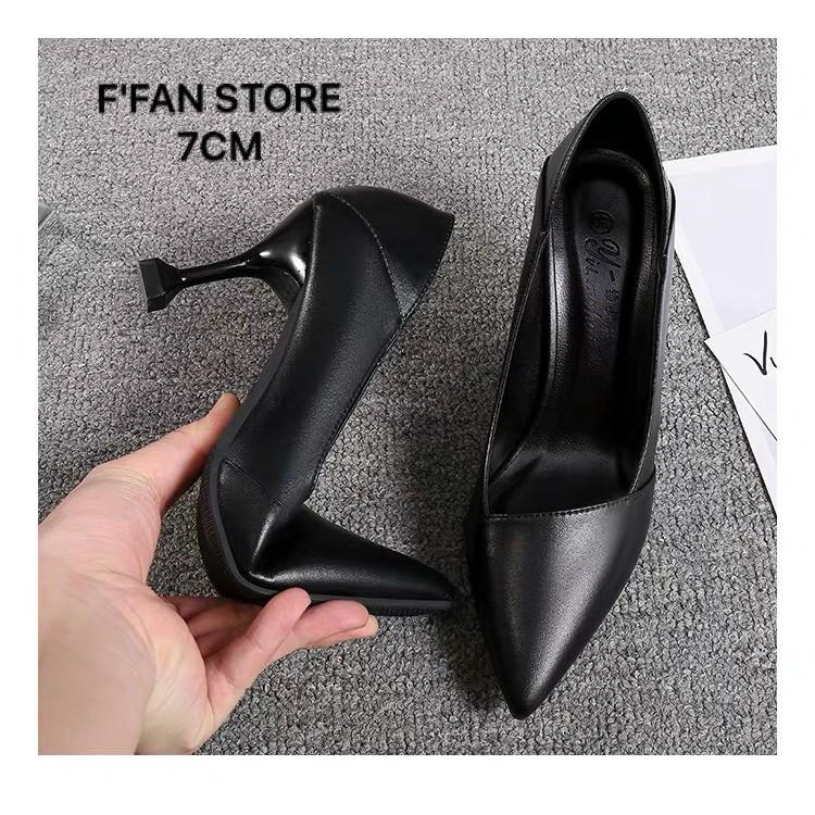 Giày Cao Gót Da Mềm Như Bún Công Sở Văn Phòng Nữ Vạt Xiên FFAN STORE
