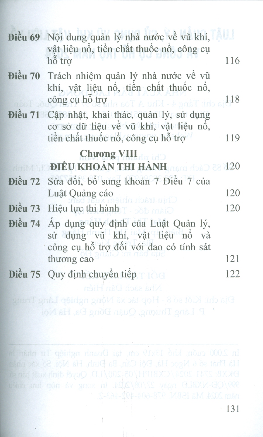 Luật Quản Lý, Sử Dụng Vu Khí, Vật Liệu Nổ Và Công Cụ Hỗ Trợ Năm 2024