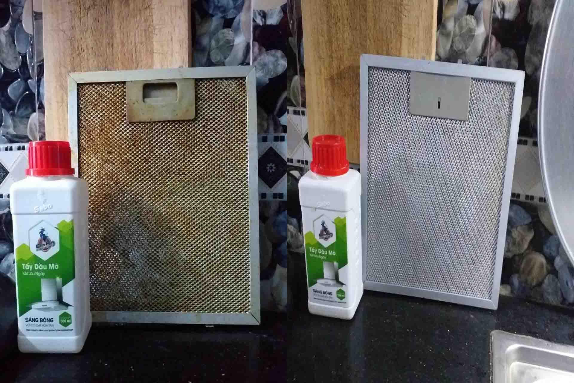 Combo 2 Chai Tiết Kiệm - Chất Tẩy Dầu Mỡ Bám Lâu Ngày Trên Lưới Hút Mùi SABO-M + Chất Tẩy Rửa Đa Năng SABO-SI