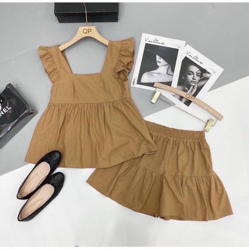 Set đồ nữ đi chơi, đồ bộ nữ babydoll, bộ cánh tiên cộc tay quần giả váy sang chảnh xinh đẹp thời trang hot trend BO002