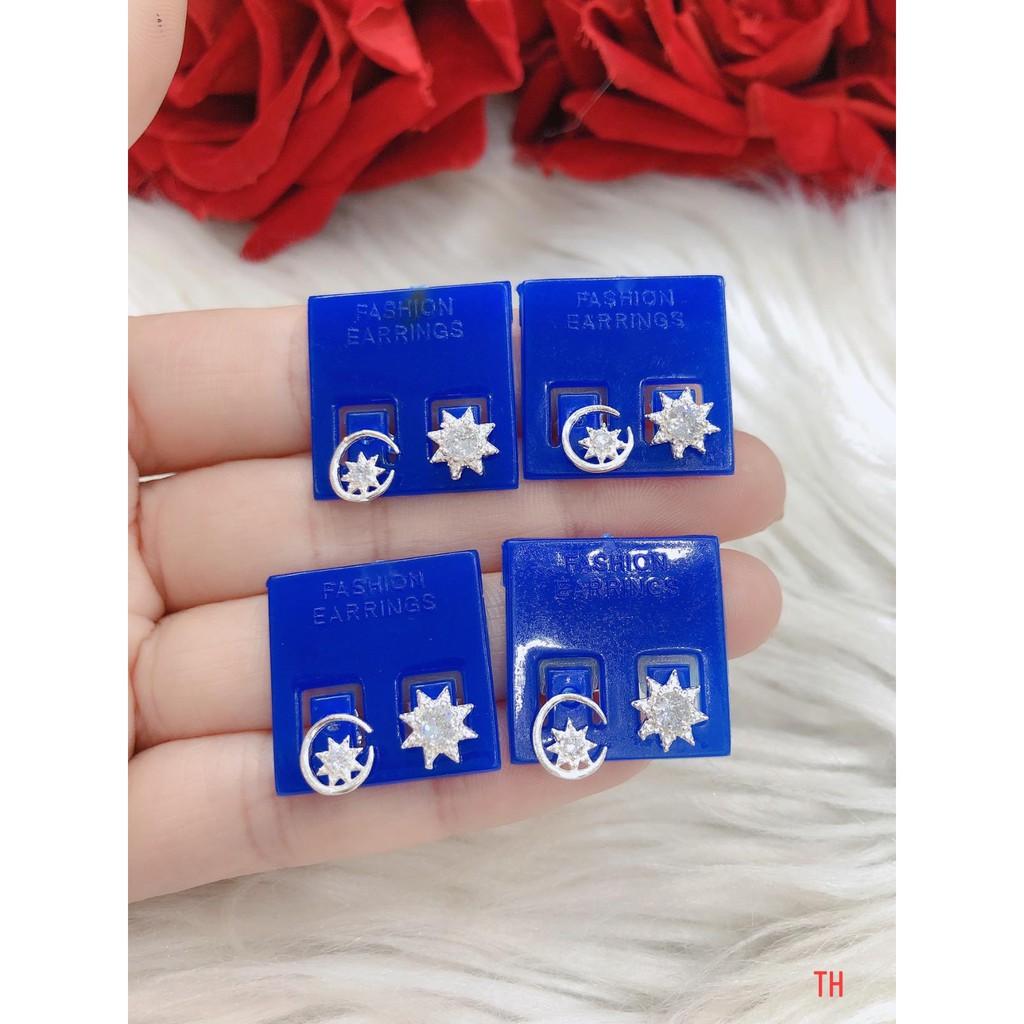 Bông tai,khuyên tai,Bông tai bạc ta gắn đá sành điệu,VÀNG BẠC AN CHI