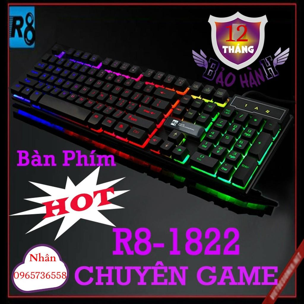 Bàn phím game giả cơ R8 1822 có đèn led 7 màu hàng chính hãng