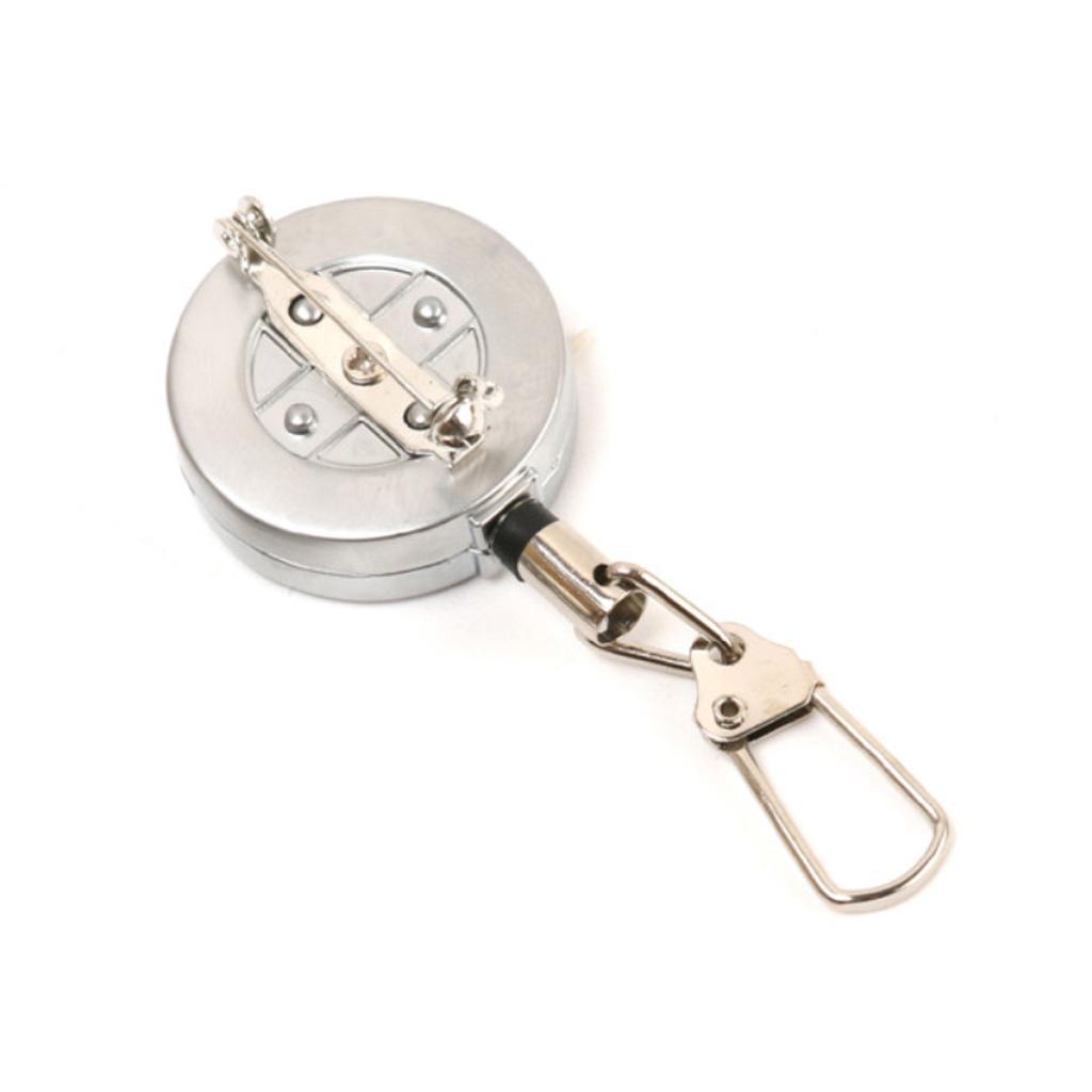 Pin-on Retractor Zinger Gear Keeper for Fishing Hiking - Silver
