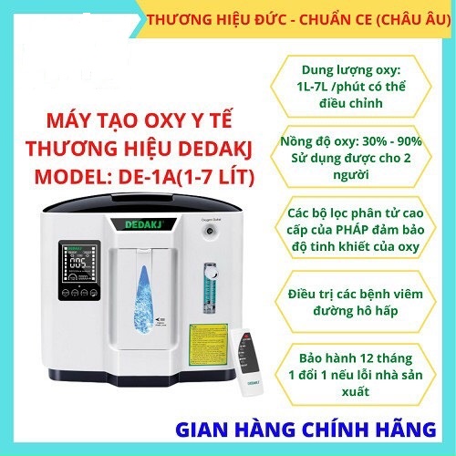 MÁY TẠO OXY Y TẾ - DEDAKJ - THƯƠNG HIỆU ĐỨC - MODEL: DE-1A (1-7 LÍT)