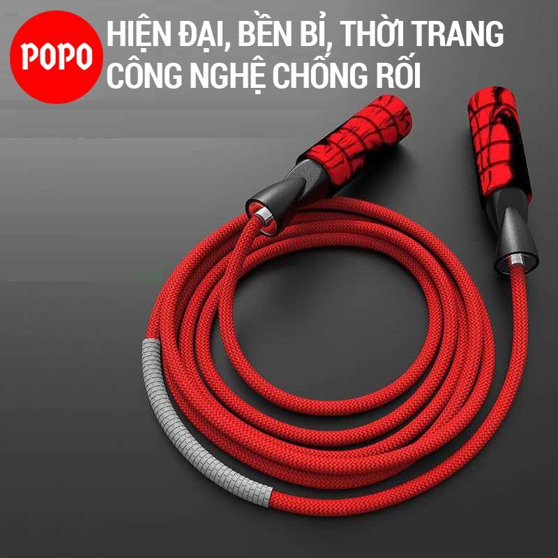 Dây nhảy cao cấp, nhảy dây thể lực thể thao thể dục giảm mỡ bụng POPO XS005 dây chống rối, chống mài mòn