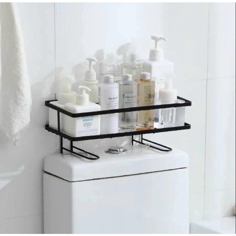 Kệ Để Đồ Sau Toa Lét bằng sắt sơn tĩnh điện 1 Tầng không cần khoan tường Siêu Gọn