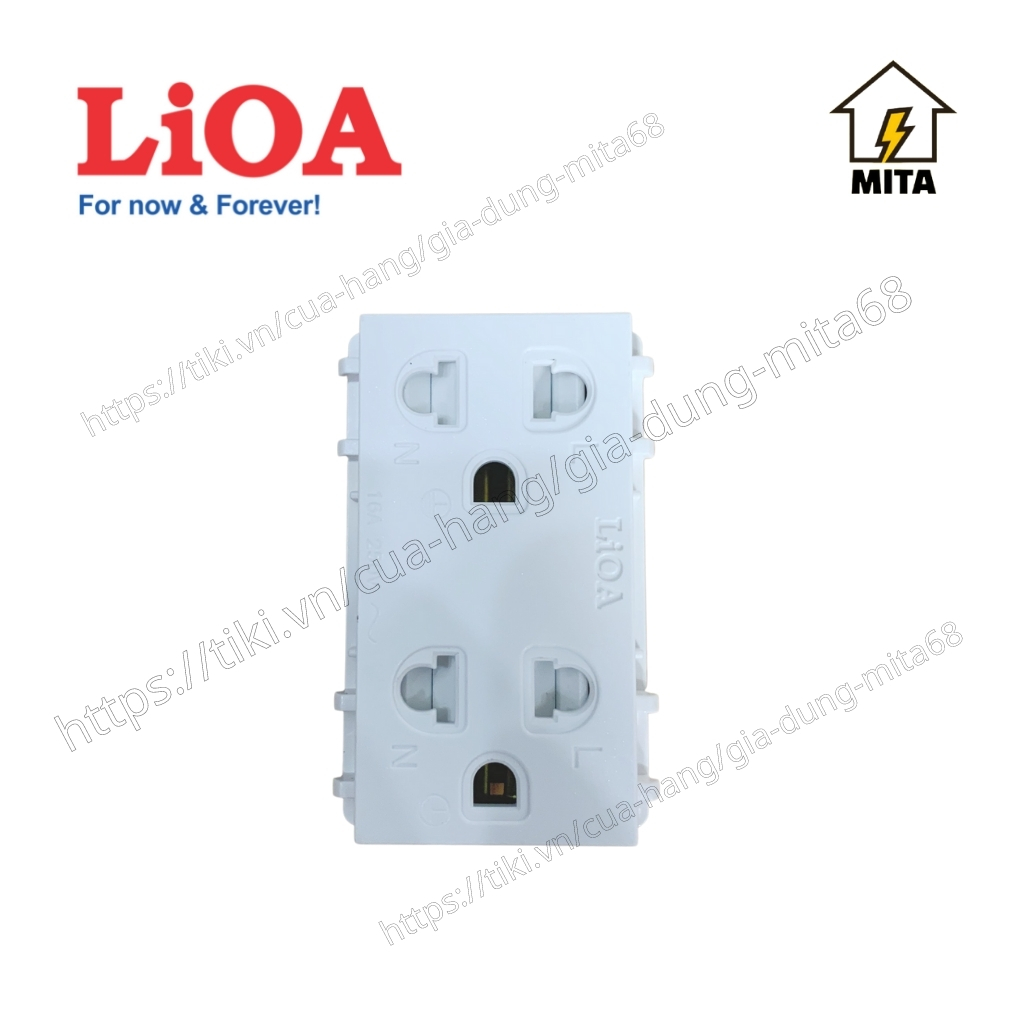 Ổ cắm điện âm sàn LiOA - Ổ đôi 3 chấu