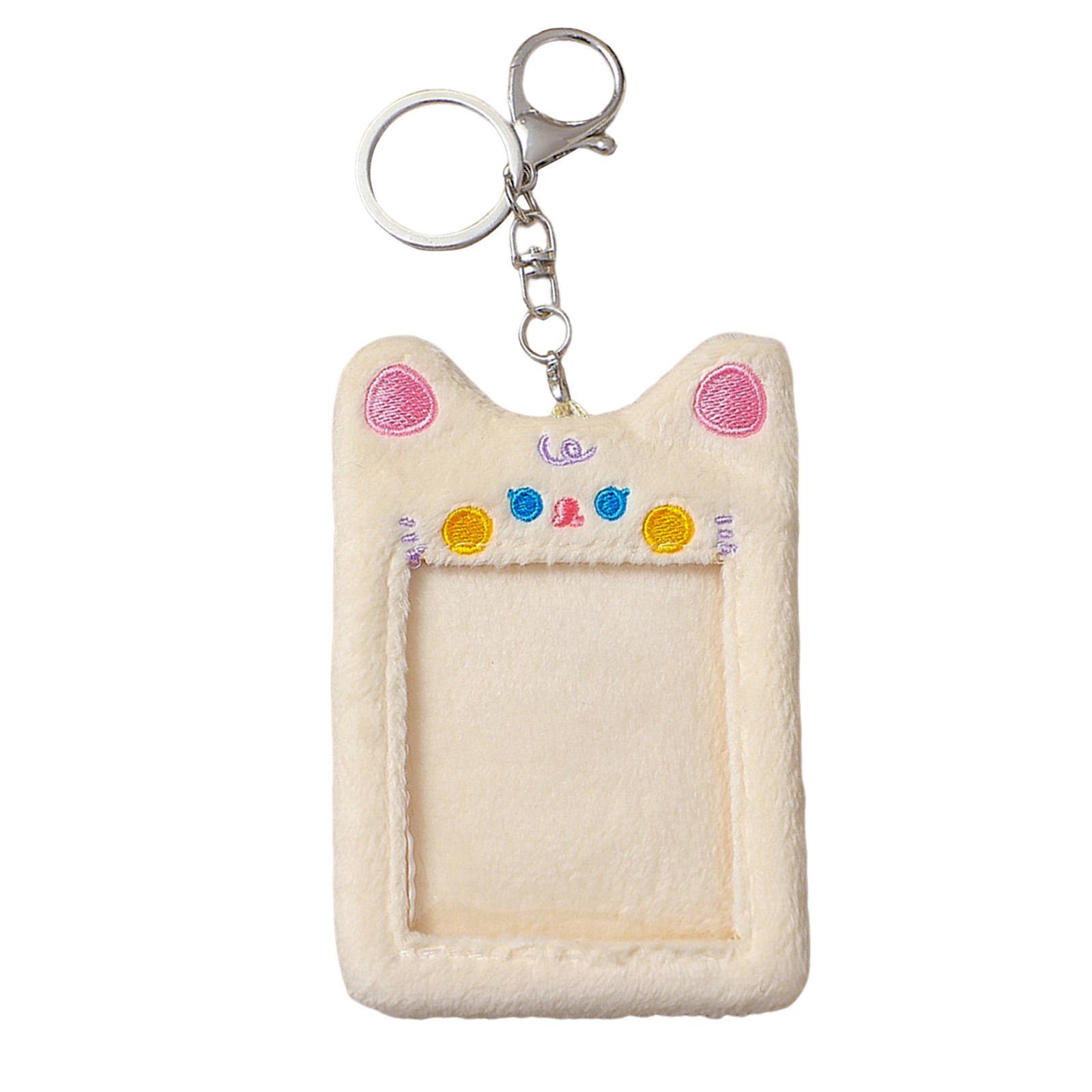 Plush Photocard Holder Protective Case Pendant Protection Sleeve Stationery for Shoulder Card Picture