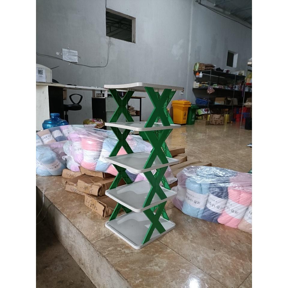 Kệ giày dép 5 tầng, kệ giày dép chữ X, kệ đa năng