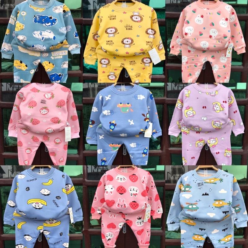 Bộ nỉ lót lông vàng hàng quảng châu cho bé trai bé gái từ 7-15kg