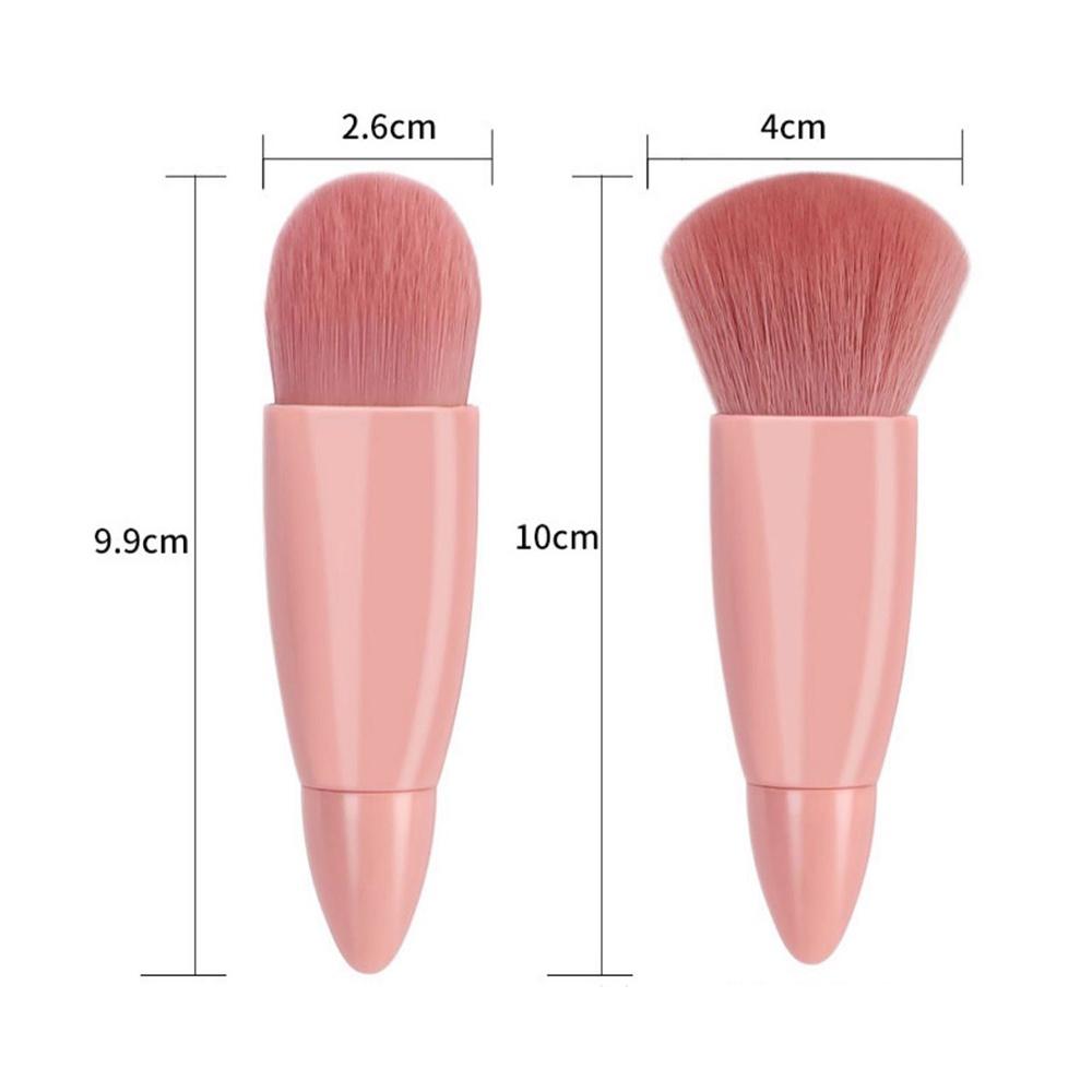 Hộp 5 Cây Cọ Trang Điểm Cao Cấp Kèm Gương Màu Hồng Phấn