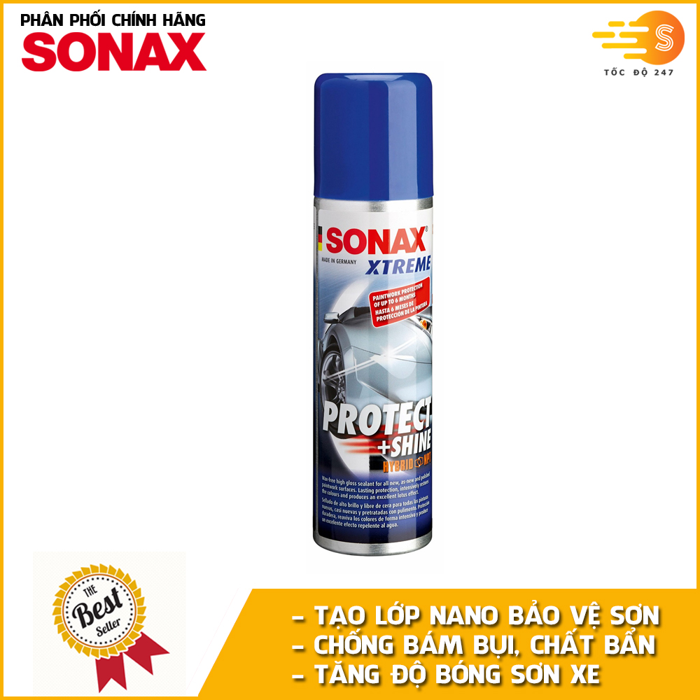 Hình ảnh Chai xịt phủ bóng nano bảo vệ sơn xe Protect Shine Xtreme Sonax 222100 210ml - chống bám bụi, tăng độ bóng sơn xe, tác dụng lâu dài