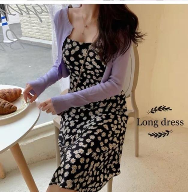 Đầm hai dây thắt nơ daisy hotrend summer 2020