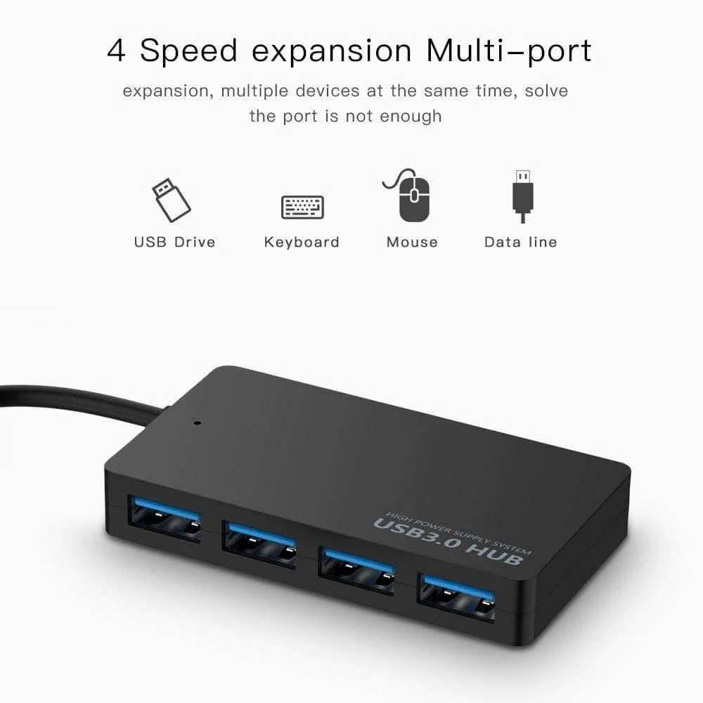 Hub 4 Cổng USB 3.0 HUB Chia USB 1 Ra 4 Cổng Bộ chia USB 3.0 ra 4 cổng tốc độ cao 5Gbps - Hàng Chính Hãng HUB USB