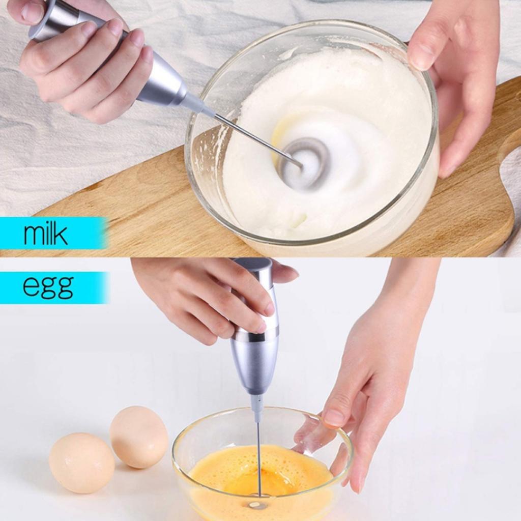 Handheld Milk Frother Electric Drink Foamer Whisk Milk Coffee Mixer Metal