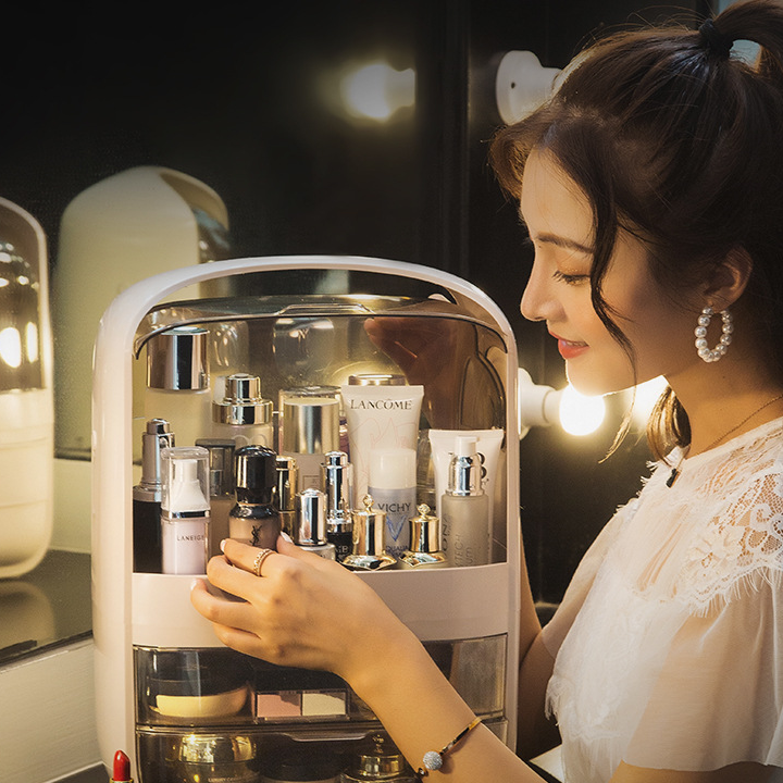 Hộp đựng đồ trang điểm đa năng cao cấp để bàn - Tủ Hộp đựng trang điểm mỹ phẩm mini nhiều ngăn Bền đẹp DH-DGD2010