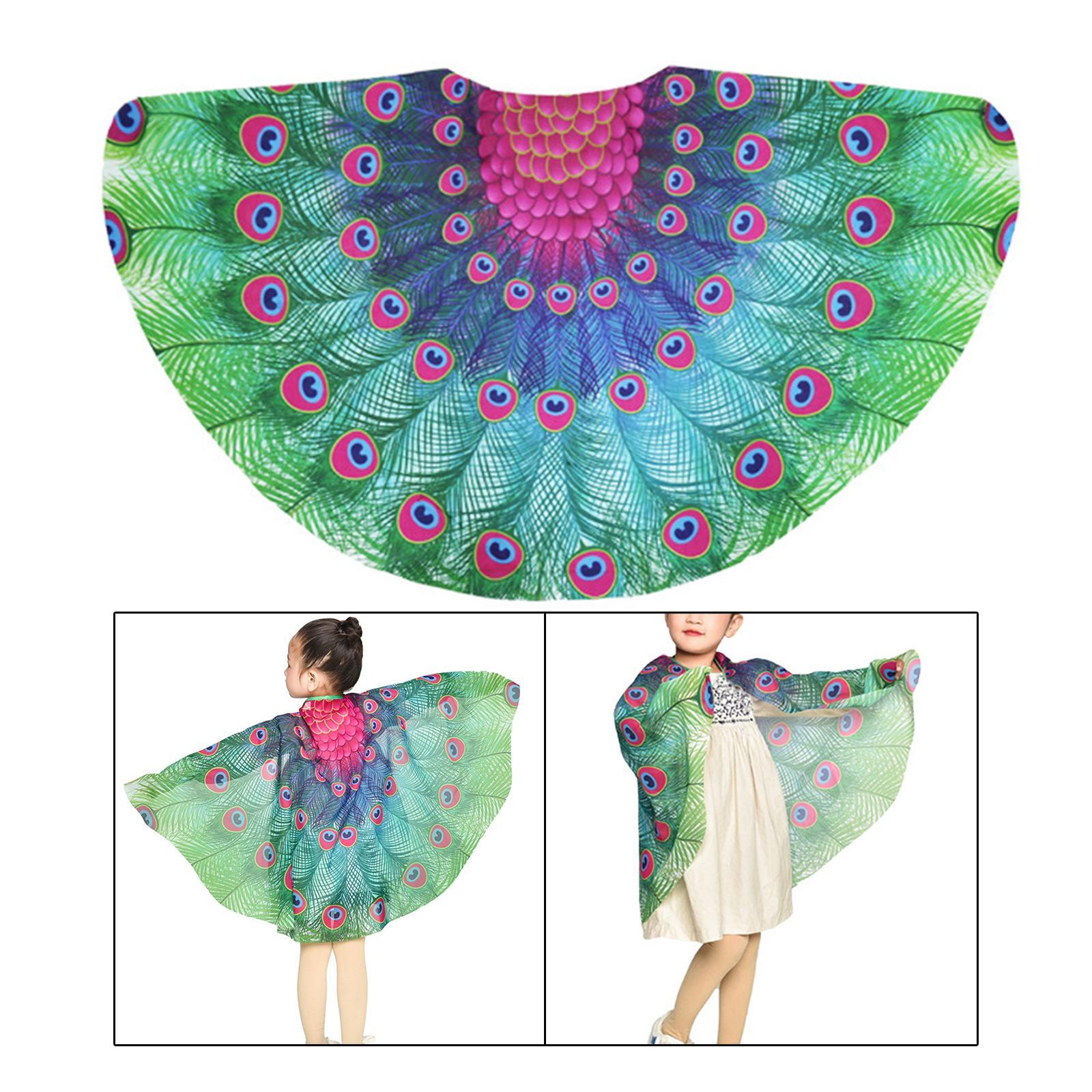 Peacock Cloak Costume Cloak Cosplay Fancy Dress Carnival Decoration Fancy Dress Costume Toy Party Cloak Cape for Accessories Kids Boys Girls