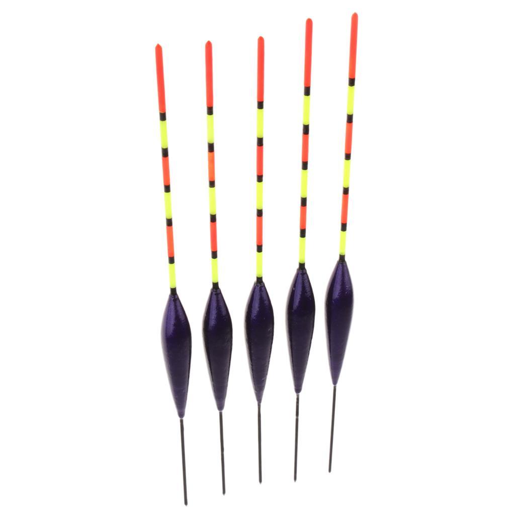 5pcs Rock Fishing Buoy Wooden Fishing Floats Slip Bobber