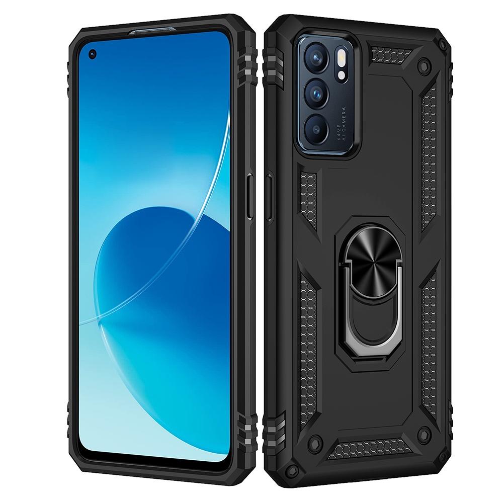 Ốp lưng cho Oppo Reno6 5G chống sốc 2 lớp kèm nhẫn xoay làm giá đỡ
