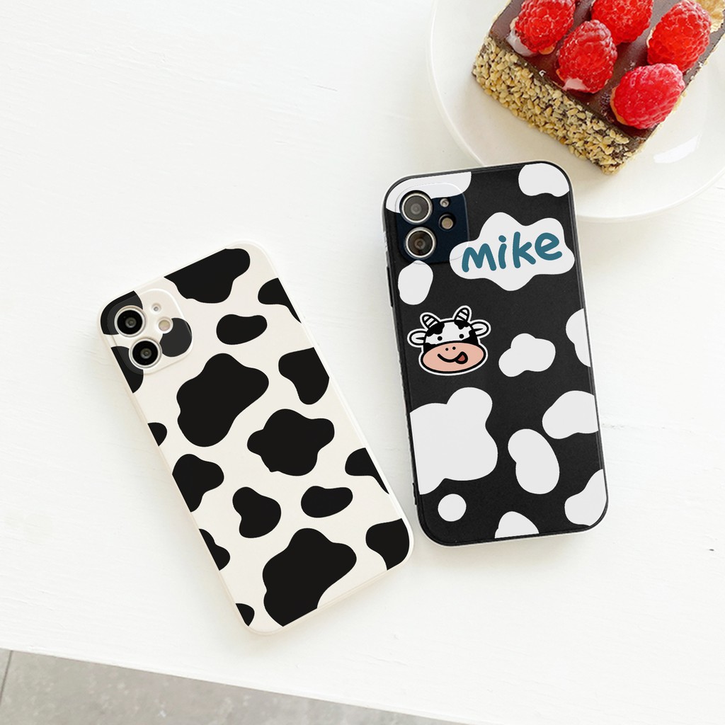 Ốp Lưng Cạnh Vuông Bò Sữa Dành Cho iPhone 6 / 6 Plus / 7 / 7 Plus / 8 / 8 Plus / X / Xs / Xs Max / 11 / 11 Pro / 11 Pro Max / 12 / 12 Pro / 12 Pro Max