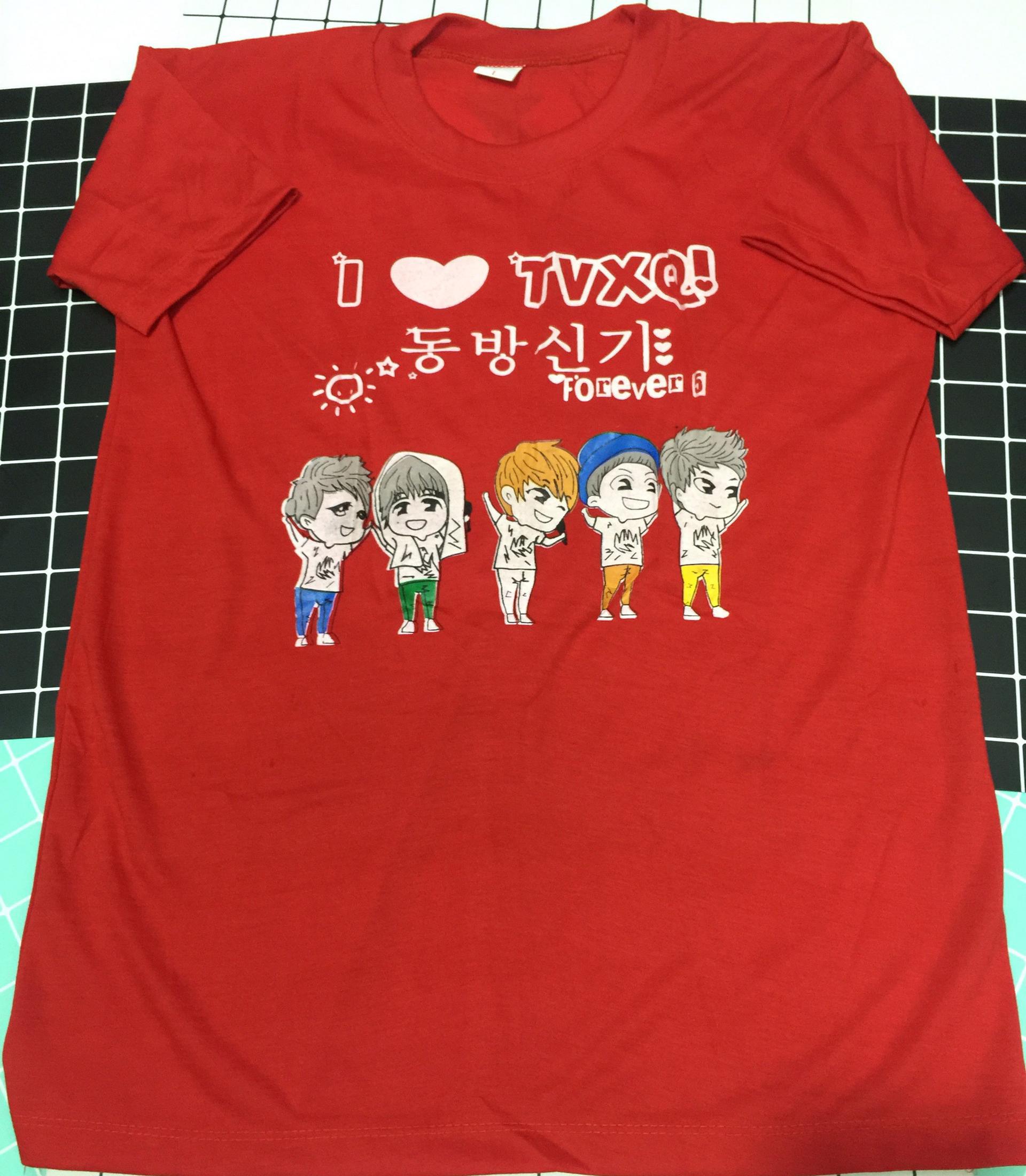 Áo phông chữ chibi TVXQ