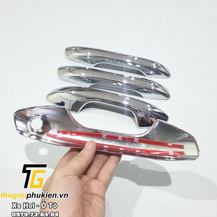 Bộ ốp tay nắm cửa, hõm cửa xe Kia Seltos 2020 mạ Crom