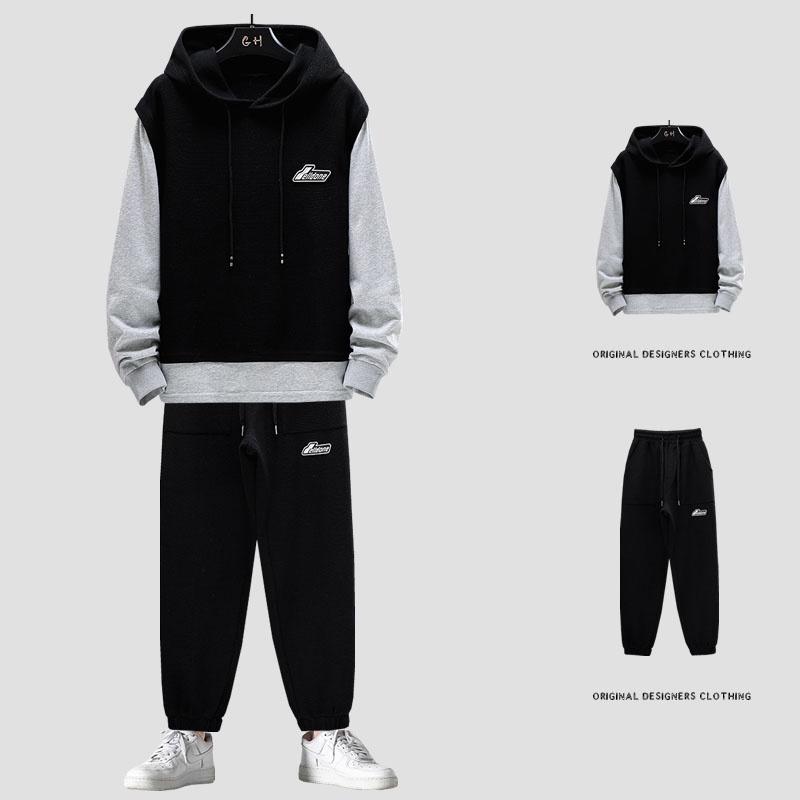 Bộ Nỉ Nam Thu Đông Áo Hoodie Kiểu Dáng Gile Phối Tay Dài Kèm Quần Jogger Thời Trang Zenkonu QA NAM 130V1