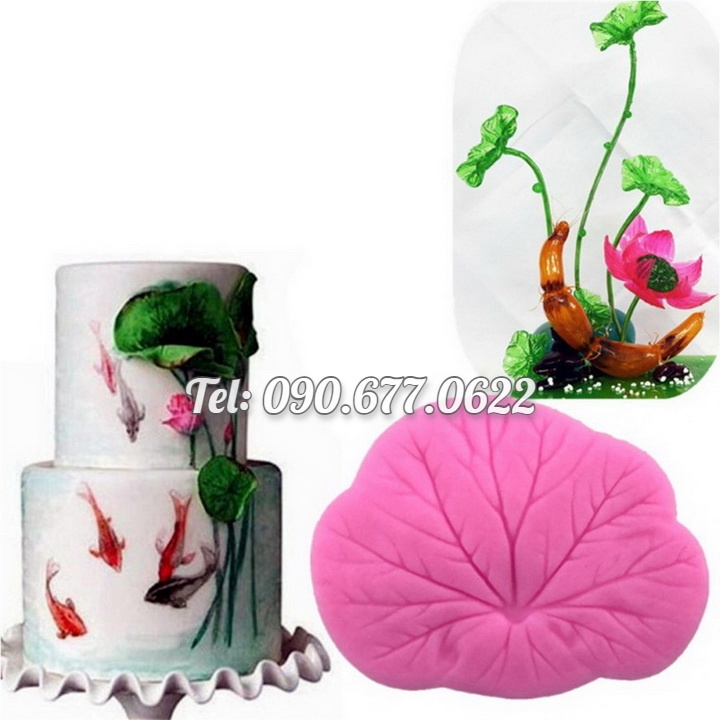 Bộ 2 khuôn silicone làm bánh, rau câu hoa sen và lá sen – Mã số 1017