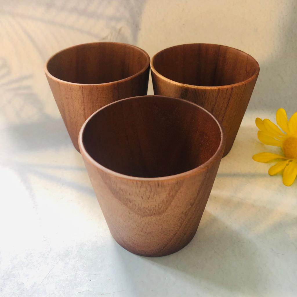 Cốc Gỗ Xoan Thân Trụ 7x8 cm Màu Chocolate , Cốc Uống Trà, Cà Phê, Basic Style, Chụp Ảnh Trang Trí