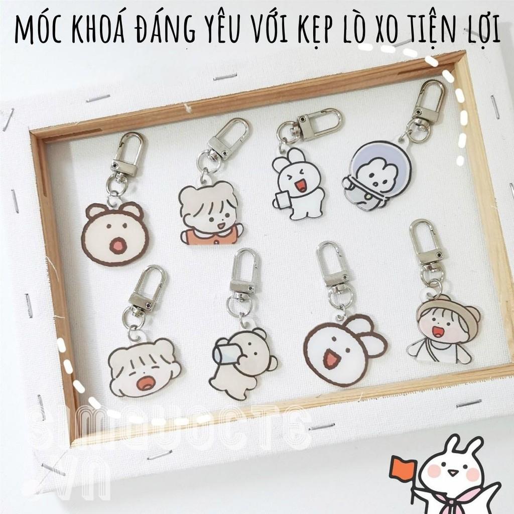 Móc Chìa Khóa Hoạt Hình Bằng Acrylic Có Kẹp Lò Xo Tiện Lợi MPK09