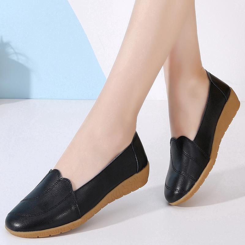 2020 Fashion women outdoor soft leather flat shoes
