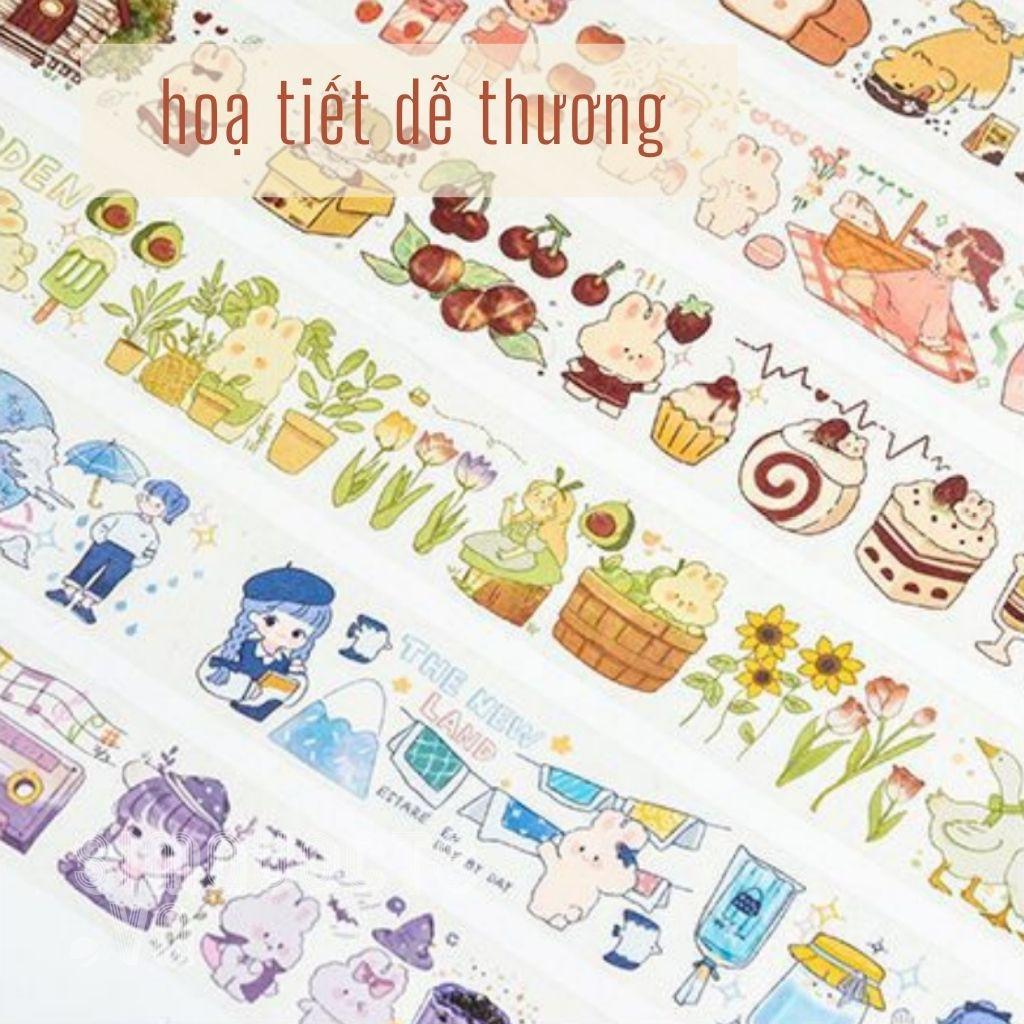 Hộp 2 cuộn sticker bé gái hoạt hình dễ thương ST119