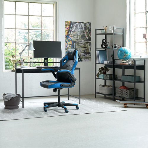 Ghế gaming | JYSK Vojens | da PP/kim loại | xanh/đen | R72xS67xC108/118cm