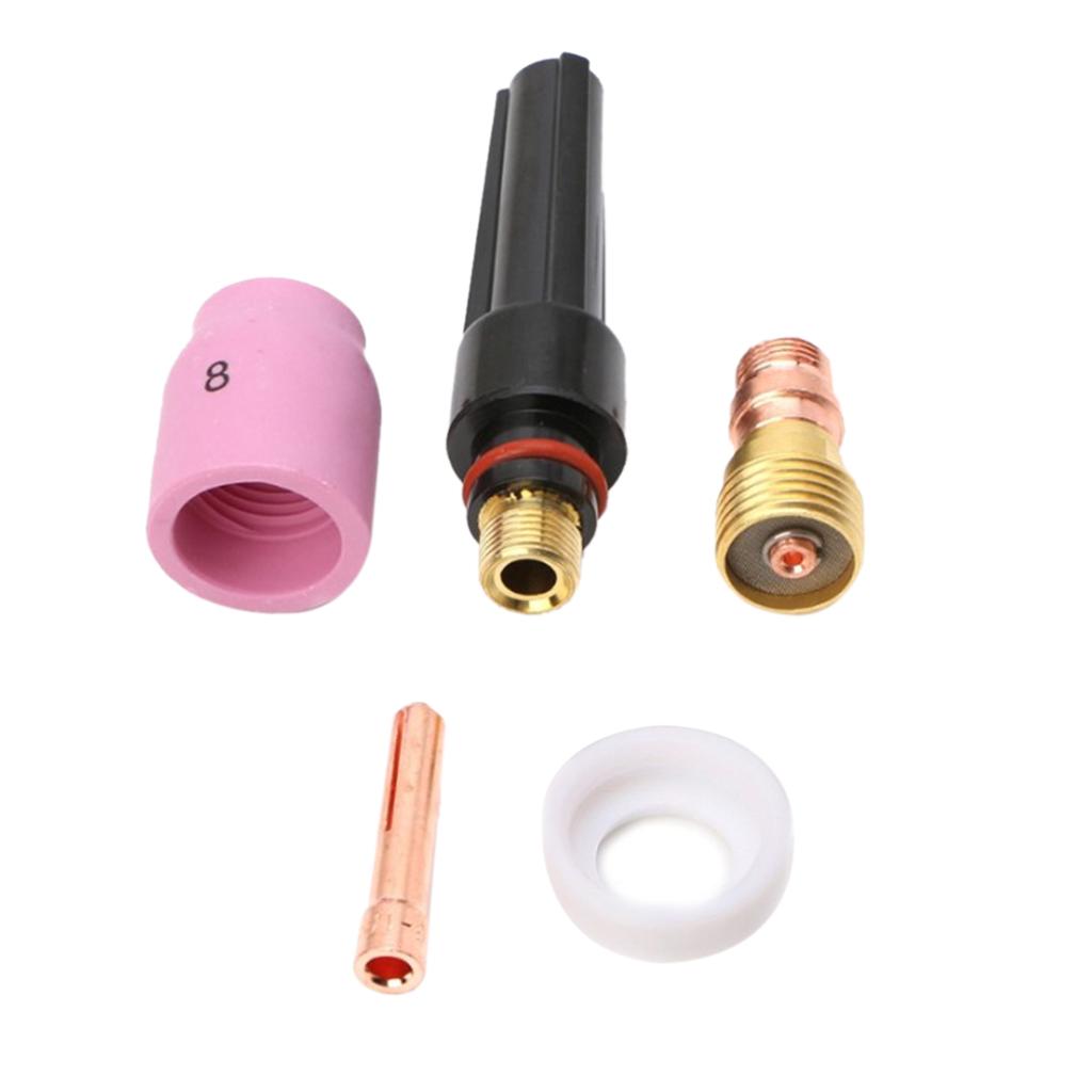 5x Hàn Tig Đèn Pin Sơ Khai Cốc Khí Collet Thân Ống Kính Bộ Cho Hàn Tig Wp 17 18 26
