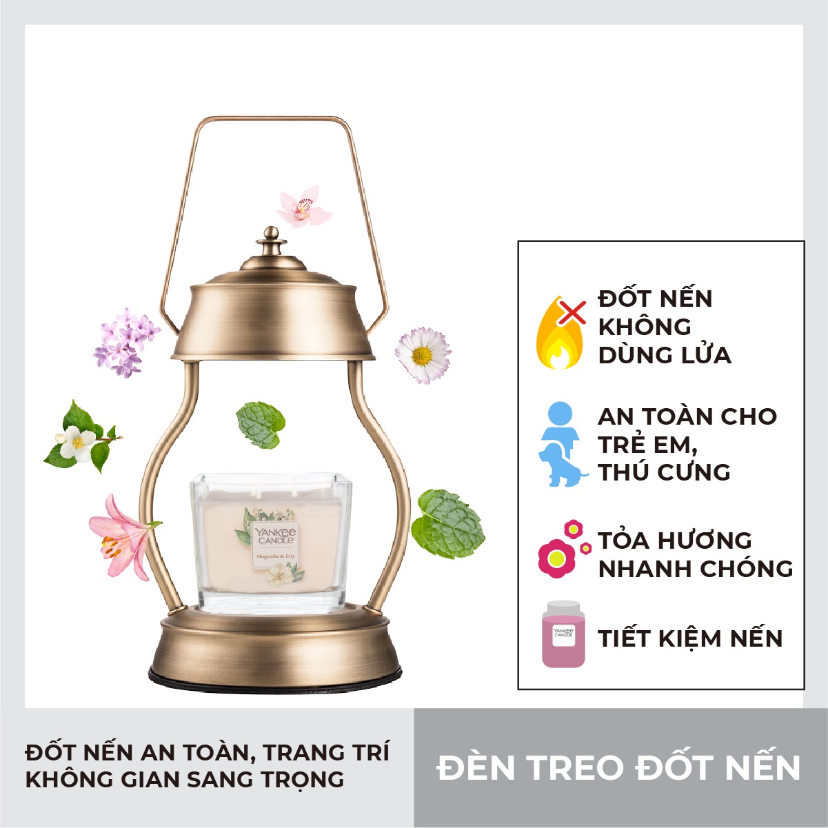 Đèn treo đốt nến Goose Creek - Roy Vintage