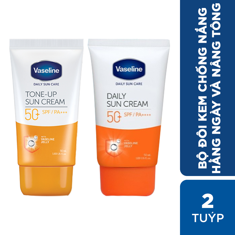 Bộ 2 kem chống nắng Vaseline 50ml : Daily và Tone-up