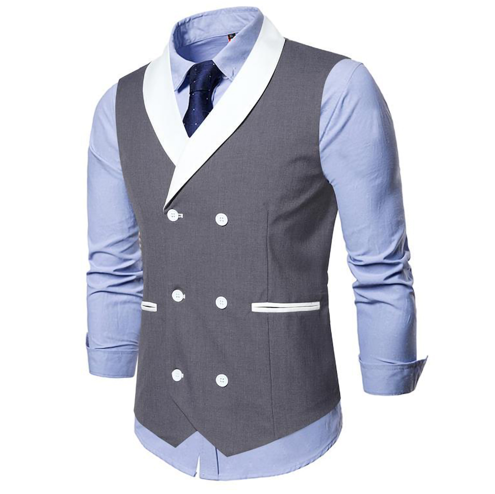 Áo vest nam Áo gile nam chất liệu Polyester độc đáo thiết kế đặc săc thanh lịch 2 hàng cúc trẻ trung năng động H66