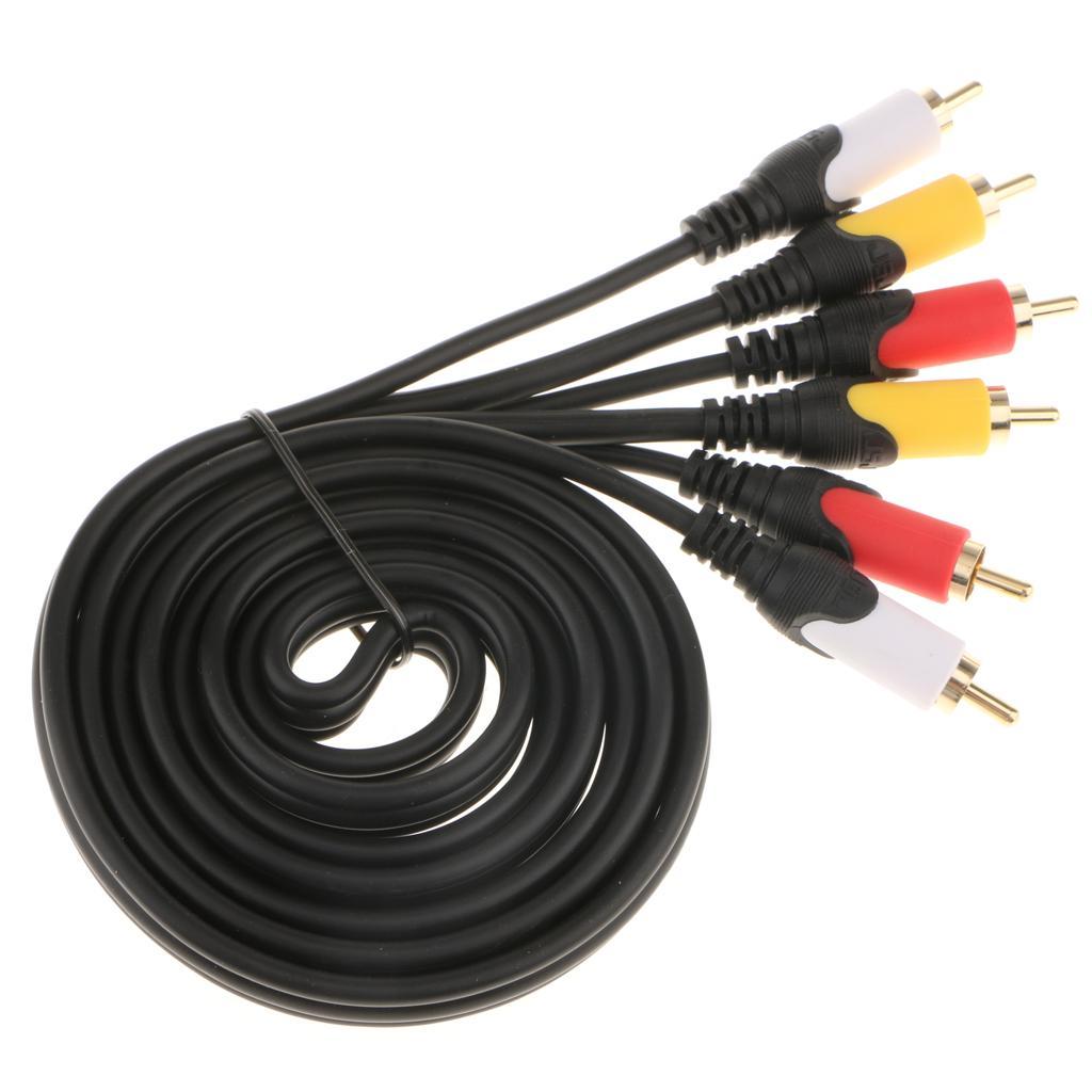 RCA Audio Video AV Cable Cord Line 3 Male to 3 Male Gold Plated