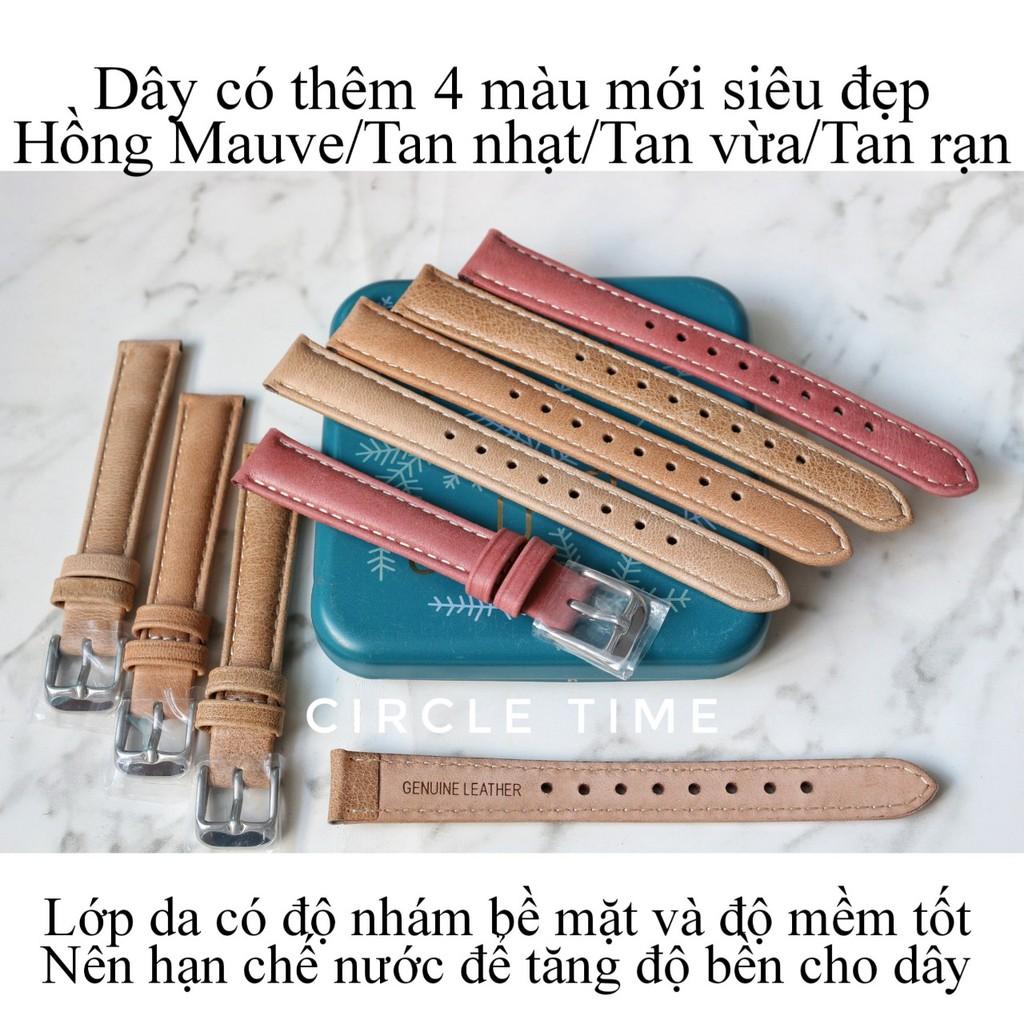 Dây đồng hồ nữ da bò sáp cực mềm size 12/14/16/18/20