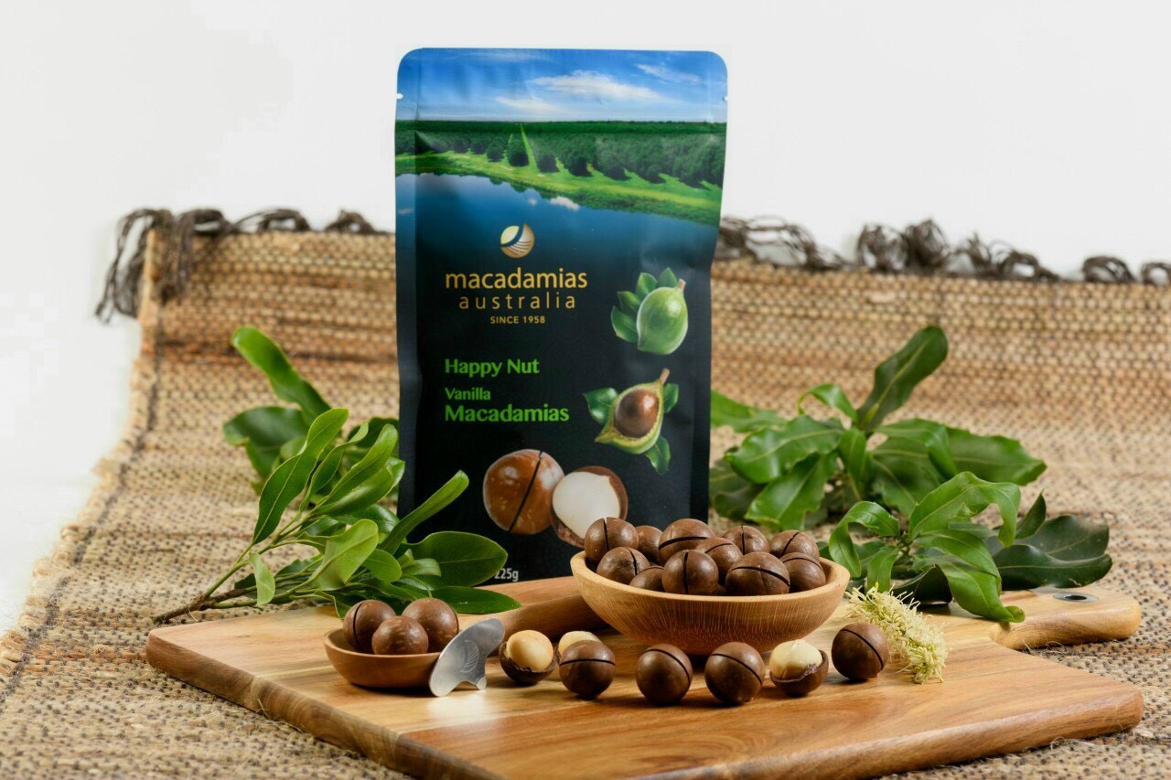 Hạt Maca Nguyên Vỏ Australia Happy Nut Vị Vanilla Macadamias Úc