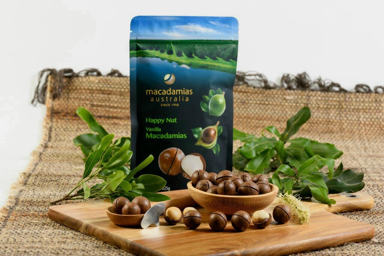 Hạt Maca Nguyên Vỏ Australia Happy Nut Vị Vanilla Macadamias Úc
