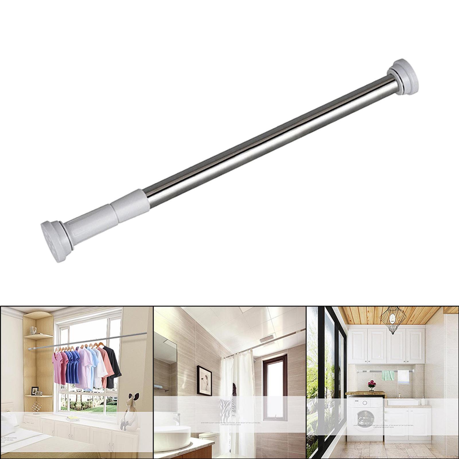 Stainless Steel Extendable Telescopic Curtain Tension Rod Window 50-80cm