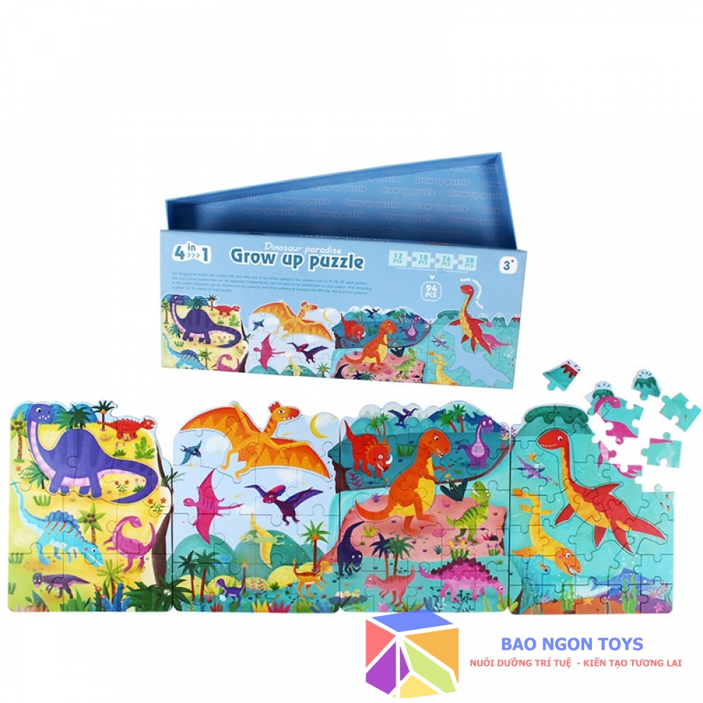 BỘ GHÉP HÌNH PUZZLE 5 IN 1 NHIỀU CHỦ ĐỀ CHO BÉ TỪ 3 ĐẾN 5 TUỔI GIÚP PHÁT TRIỂN TRÍ THÔNG MINH THỊ GIÁC - BAO NGON TOYS - DG110