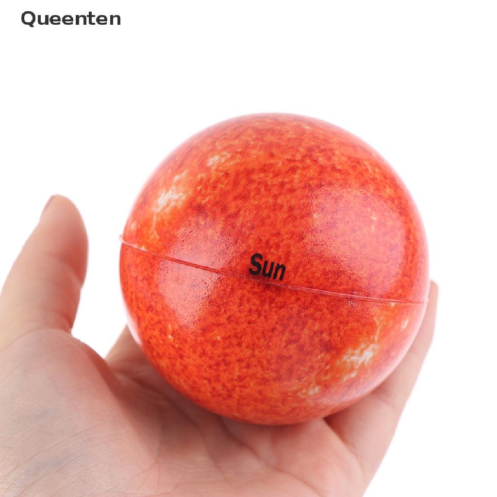 Queenten 9Pcs 6.3cm Eight Planets Sun Earth Moon Star Ball Rubber Bouncy anti-stress Toy QT