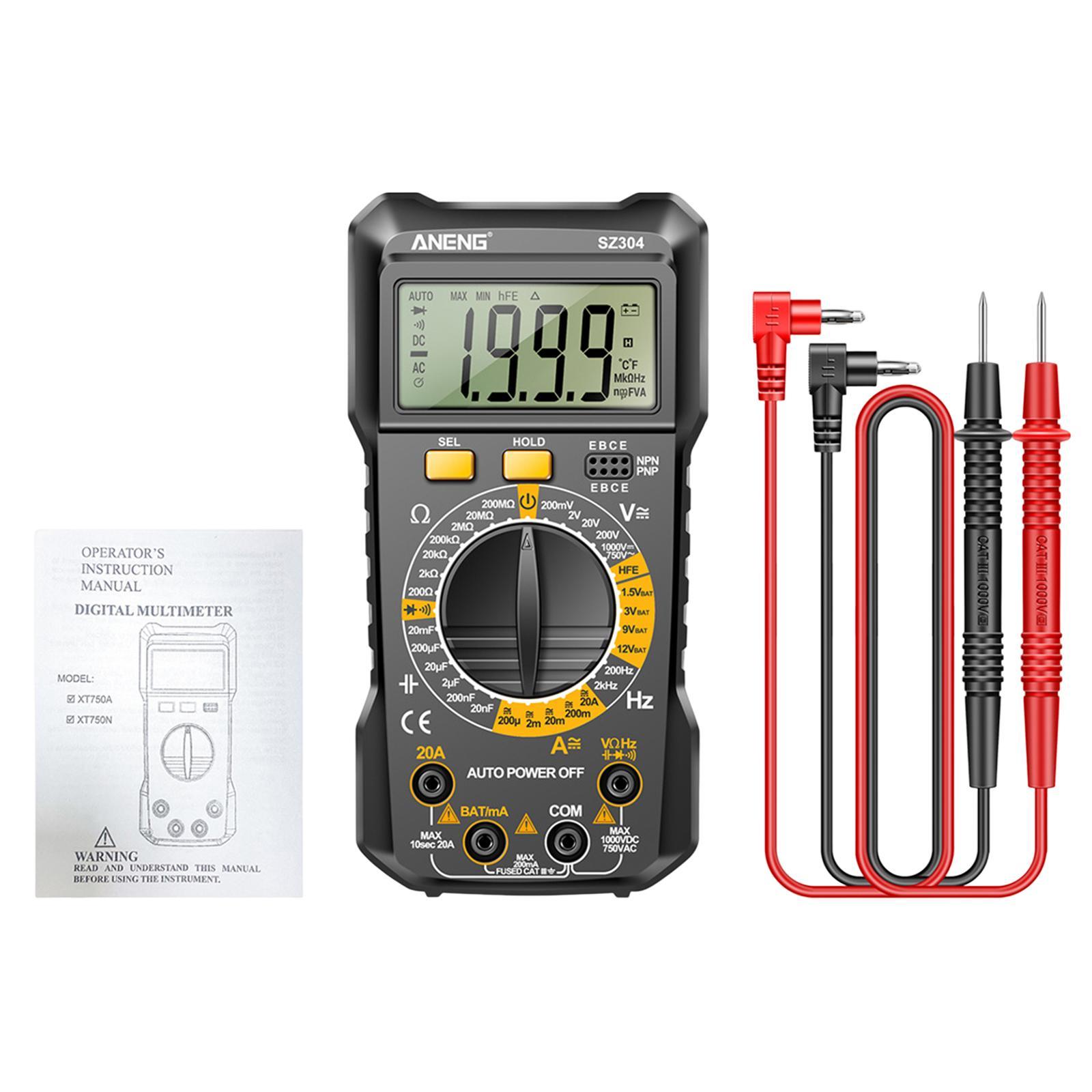 Electrical Multimeter Electrician Tool Multifunction Pocket DC Current Wide Measuring Continuity Capitance Voltage Meter Voltage Tester