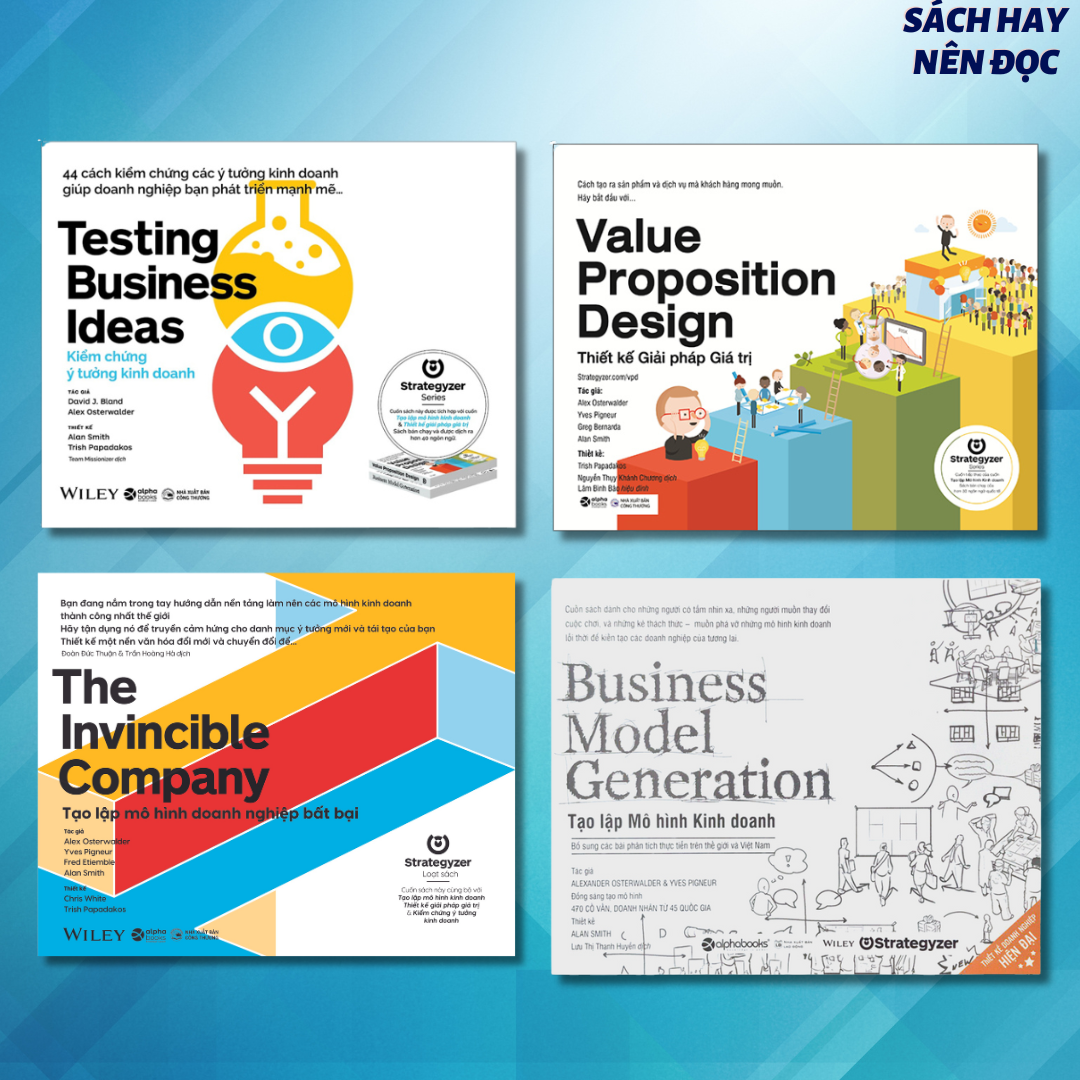 Sách - Bộ Binh Pháp Cho Doanh Nghiệp (4 cuốn): Thiết kế Giải Pháp Giá Trị + Tạo Lập Mô Hình Kinh Doanh + Tạo Lập Mô Hình Doanh Nghiệp Bất Bại + Kiểm Chứng Ý Tưởng Kinh Doanh
