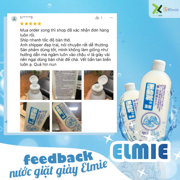 Nước giặt giày thể thao Elmie - 500ml (Hàng nội địa Nhật bản)