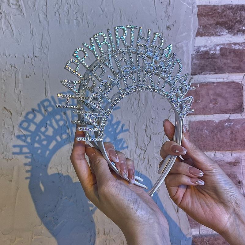 Băng Đô Chữ Happy Birthday Đính Đá